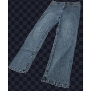 Wrangler Men's 33x34 Mid Rise Straight Leg Blue Denim Jeans Classic Fit